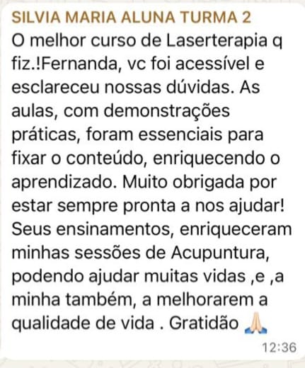 Depoimento de aluna
